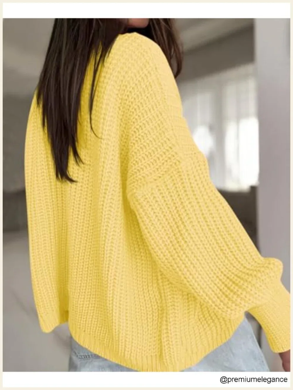 Women's Oversized Chunky Ribbed Knit Cardigan Long Lantern Sleeve Open Front